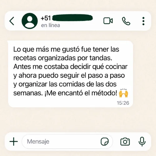 Testimonio real: recetas organizadas por tandas para planificar las dos semanas